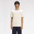 FRED PERRY T-shirt em piqué com gola redonda