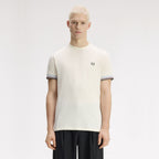 FRED PERRY T-shirt com punhos com borda com ponto descontínuo dupla
