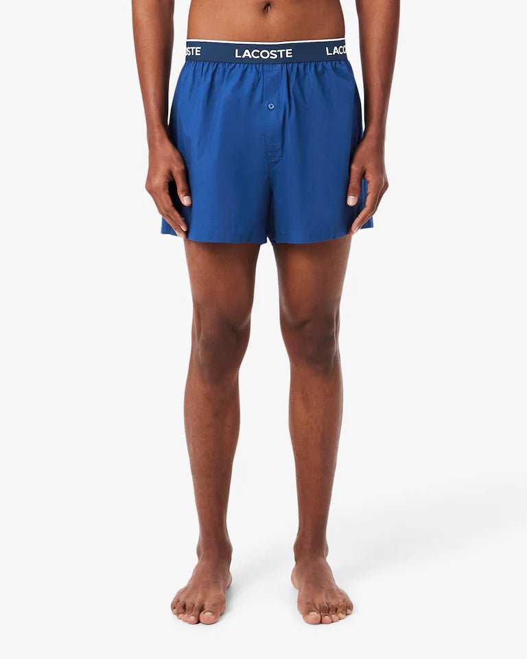 LACOSTE Pack de 3 boxers de popelina de algodão