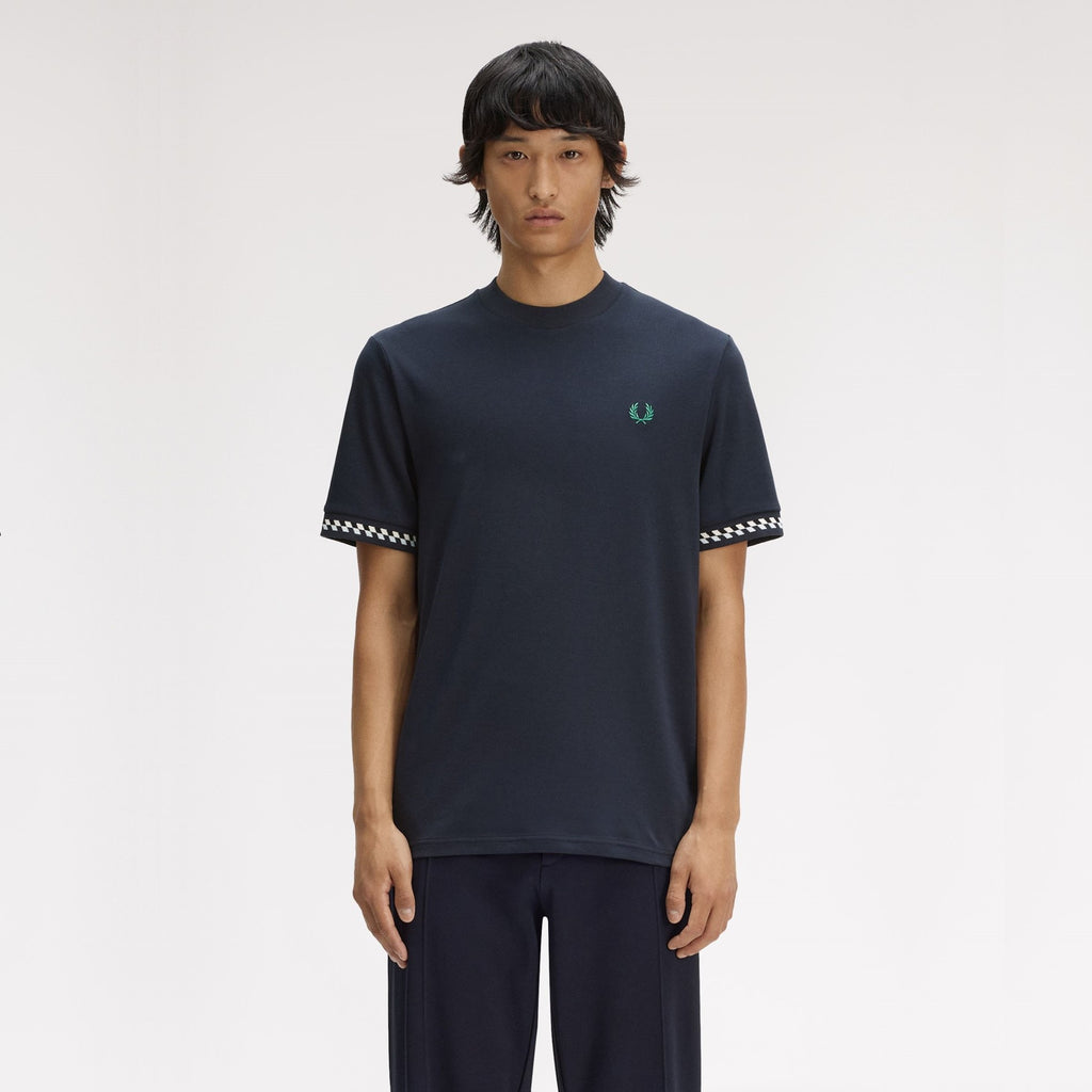 FRED PERRY T-shirt com punho em jacquard
