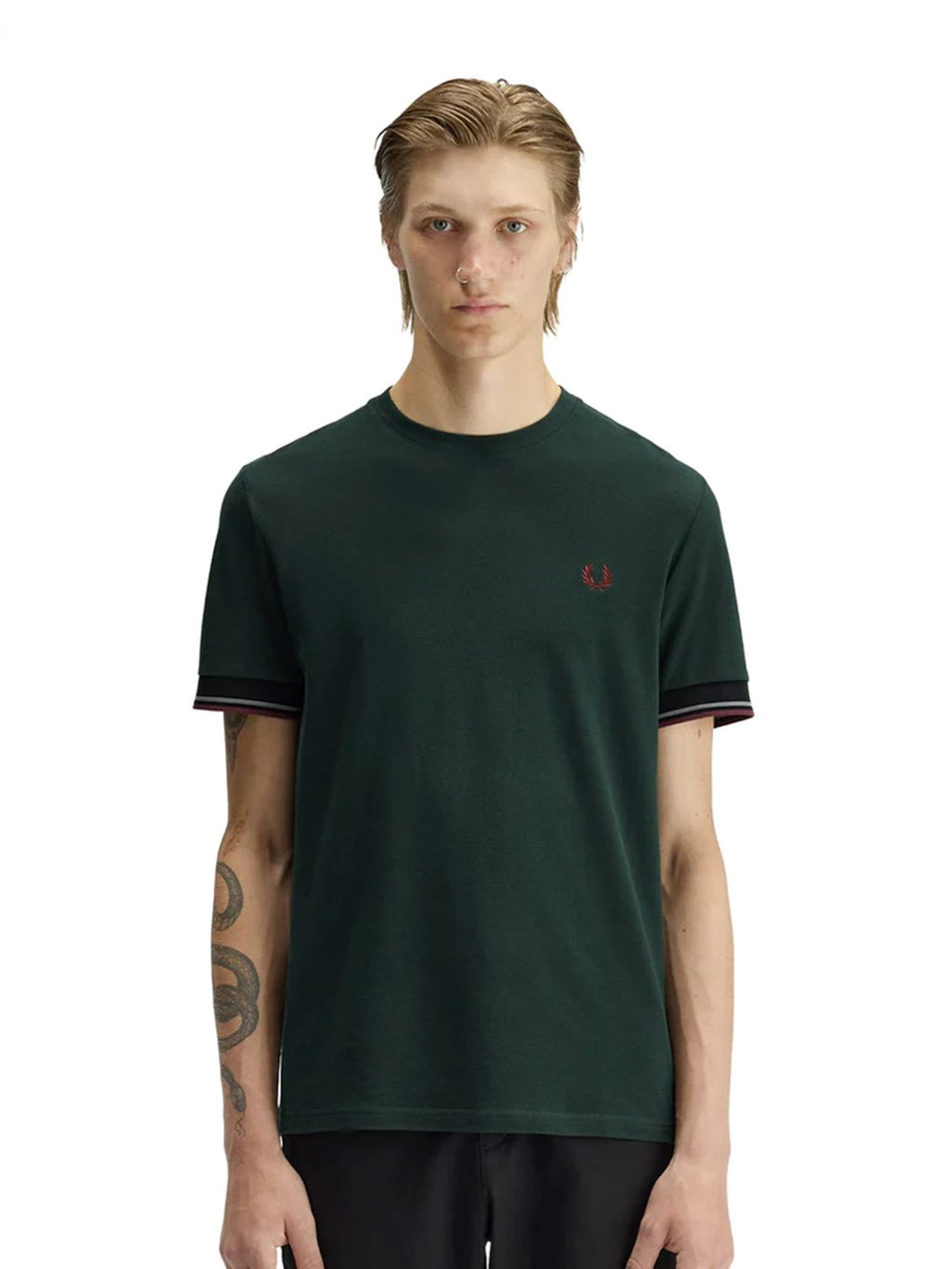 FRED PERRY T-shirt com punhos com borda