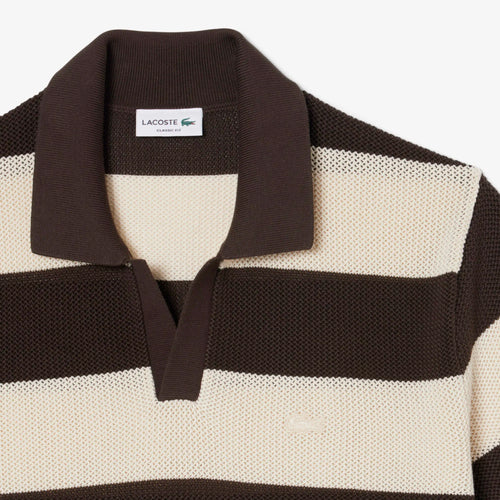 LACOSTE Polo listrado de manga curta e gola