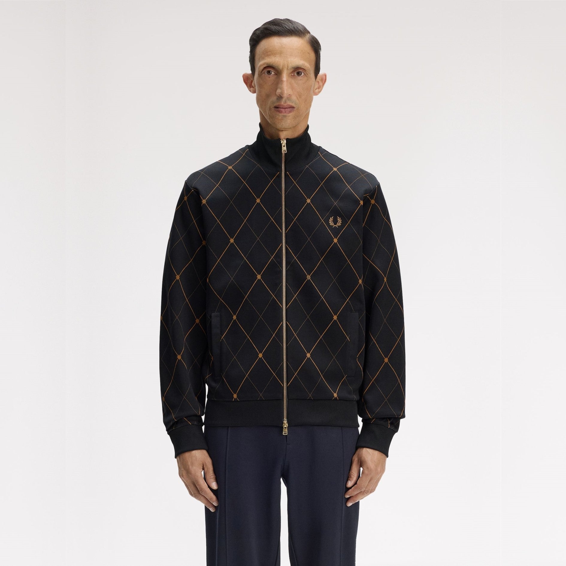 FRED PERRY Casaco de fato de treino com padrão argyle