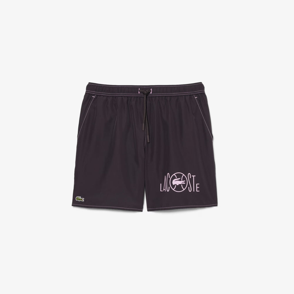 LACOSTE Calções de banho estampado alusivo ao ténis