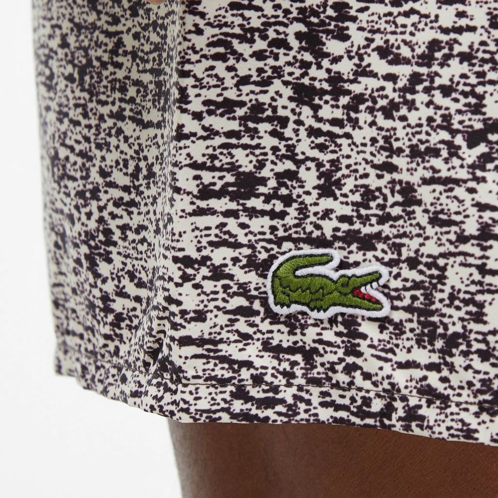 LACOSTE Calções de banho com estampado de comprimento médio