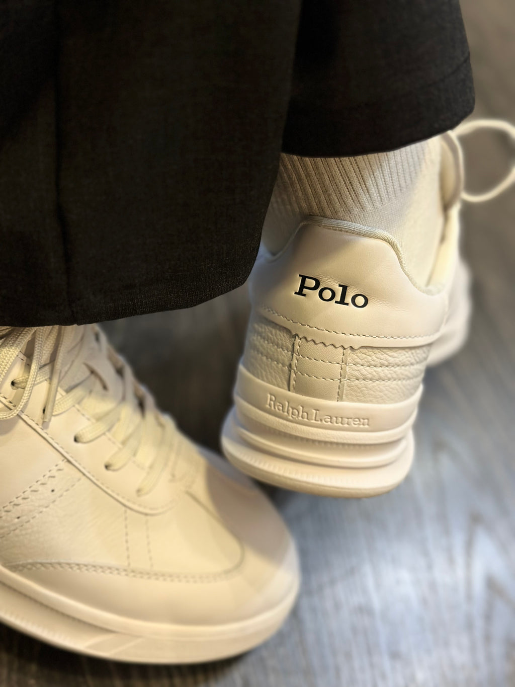 RALPH LAUREN Sapatilhas heritage aera em pele