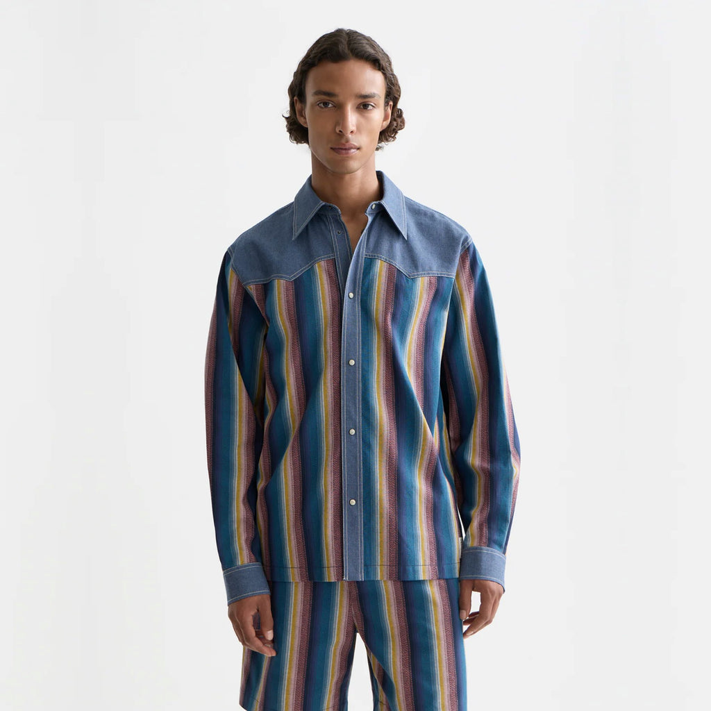 SCOTCH&SODA Camisa estilo western com listras multicoloridas