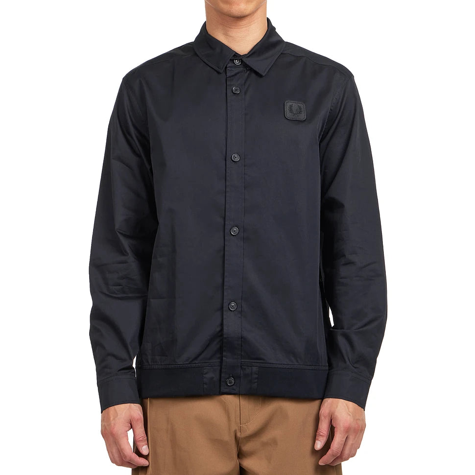 FRED PERRY Sobrecamisa de lona com bainha canelada