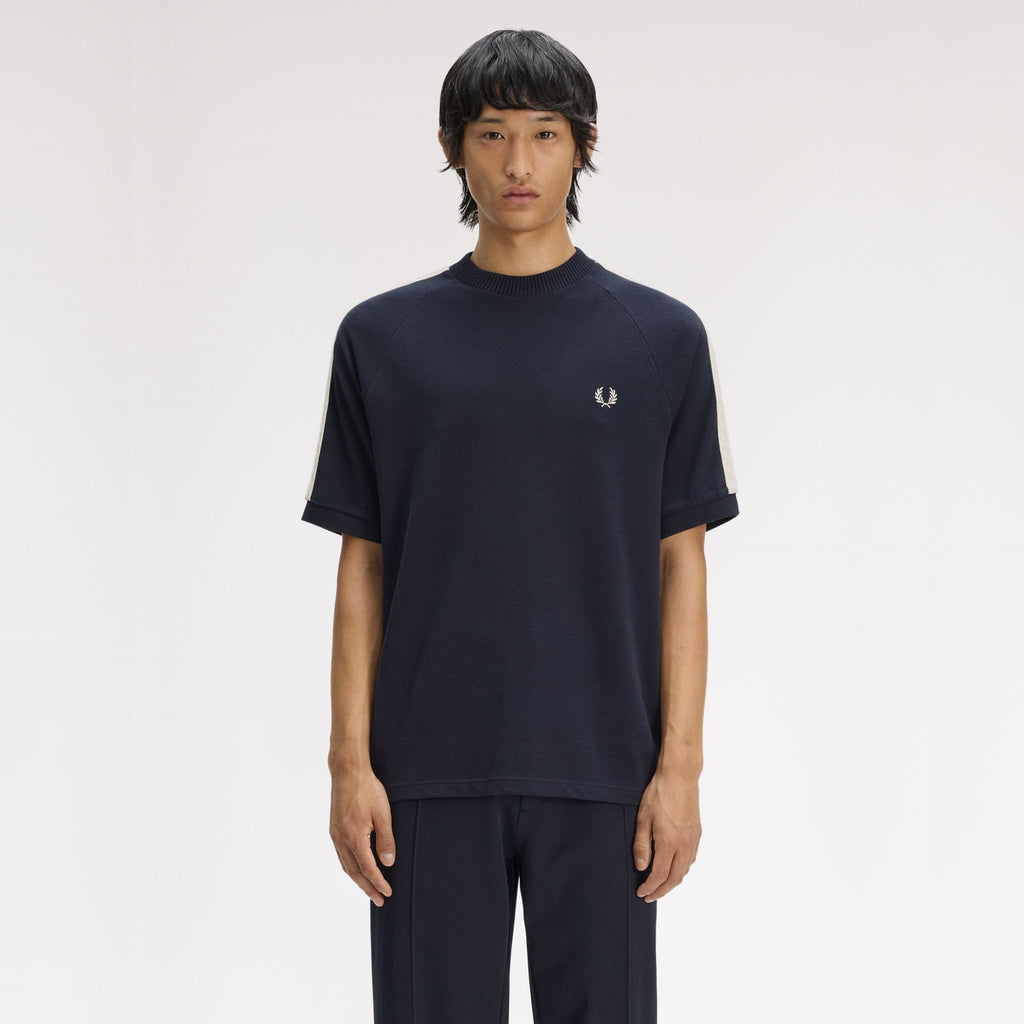 FRED PERRY T-shirt com fita em malha entrançada