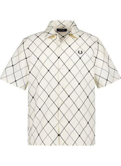 FRED PERRY Camisa argyle cru