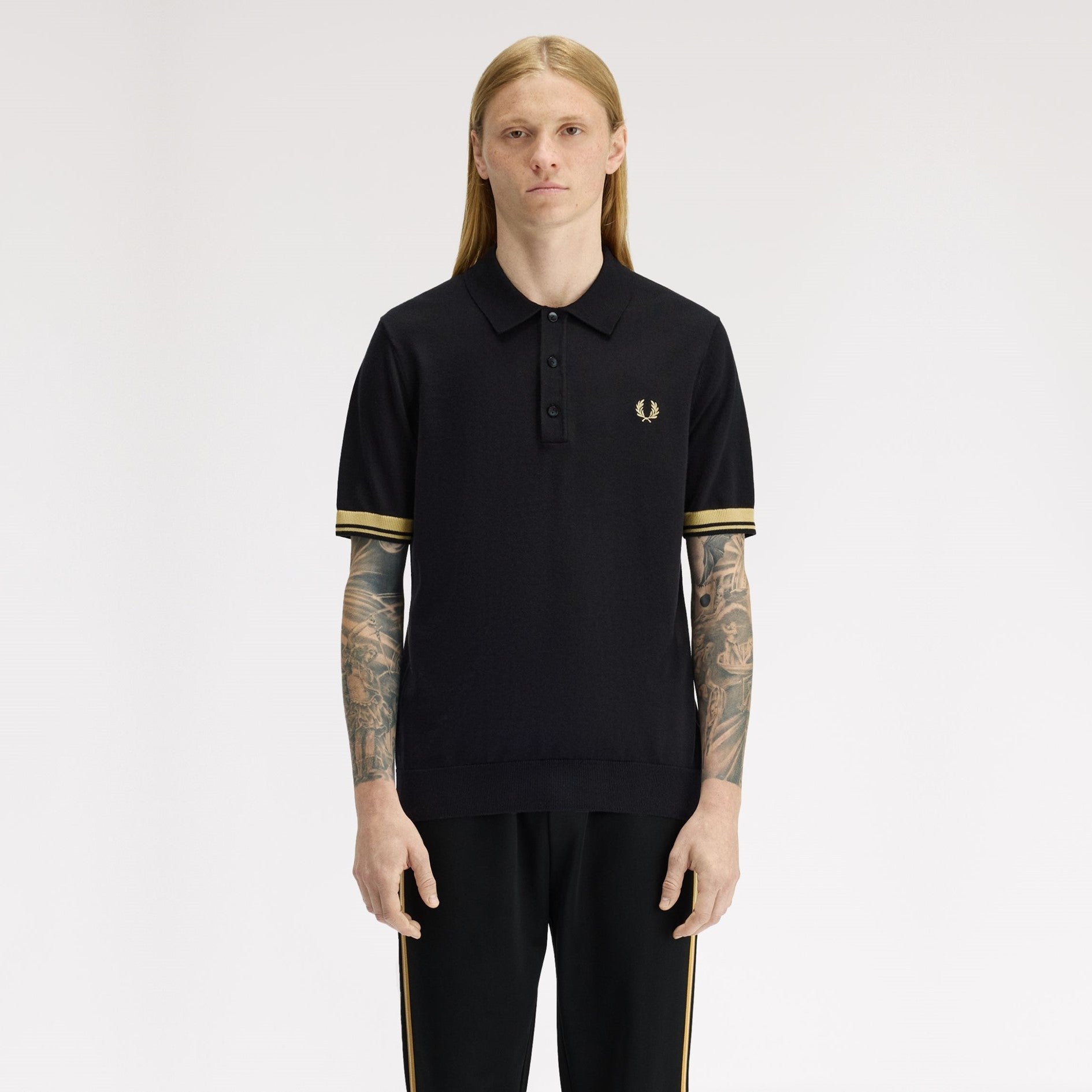 FRED PERRY Polo em malha com punhos contrastantes