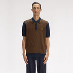 FRED PERRY Polo em malha com losangos tónico