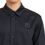 FRED PERRY Sobrecamisa de lona com bainha canelada