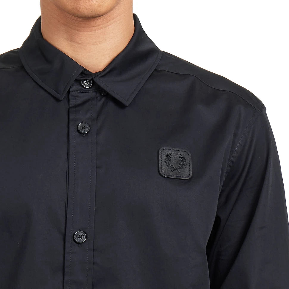 FRED PERRY Sobrecamisa de lona com bainha canelada