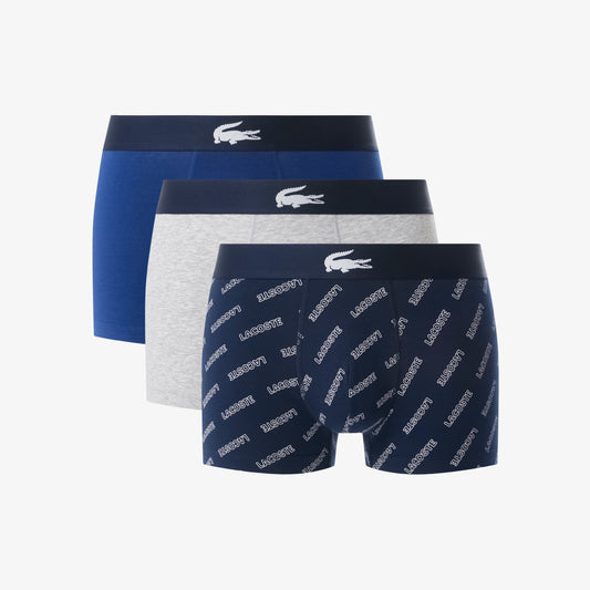 LACOSTE Pack de 3 boxers de algodão elástico