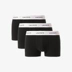 LACOSTE Pack de 3 boxers de algodão elástico