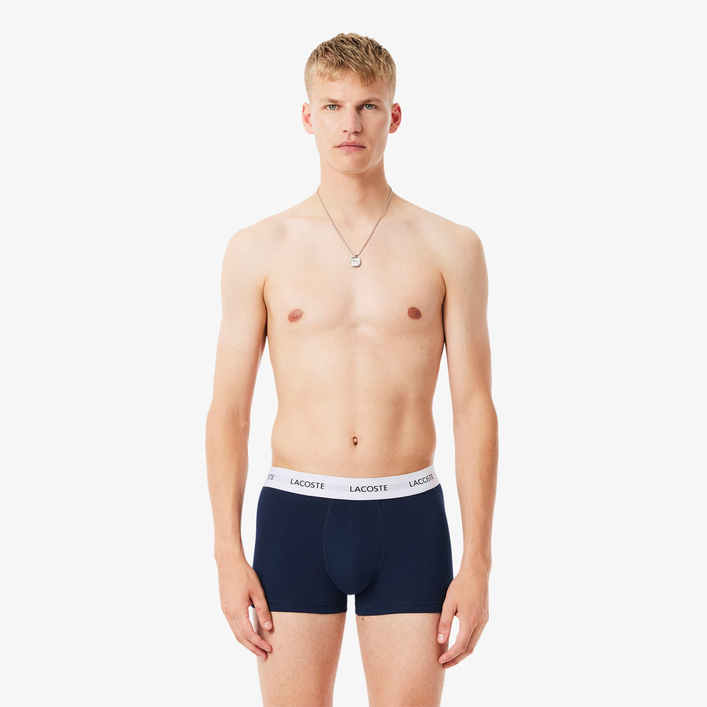 LACOSTE Pack de 3 boxers de algodão elástico