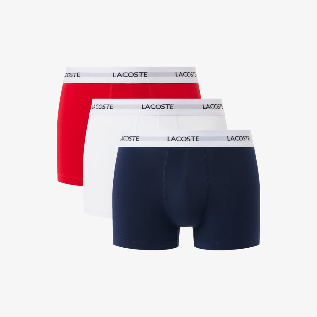 LACOSTE Pack de 3 boxers de algodão elástico