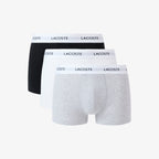LACOSTE Pack de 3 boxers de algodão elástico