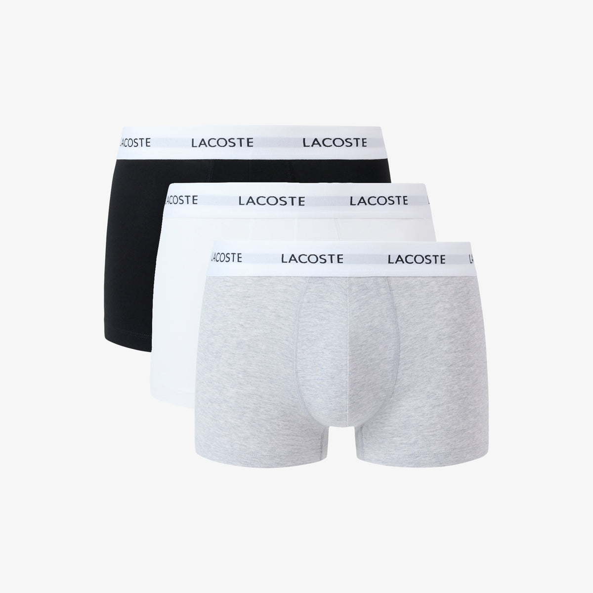 LACOSTE Pack de 3 boxers de algodão elástico