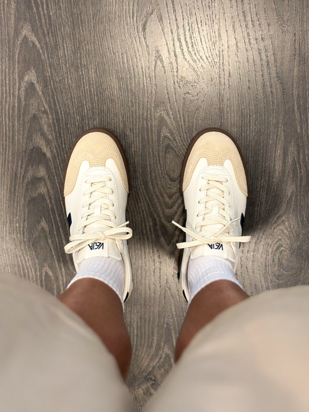 VEJA Sapatilhas volley leather white nautico bark