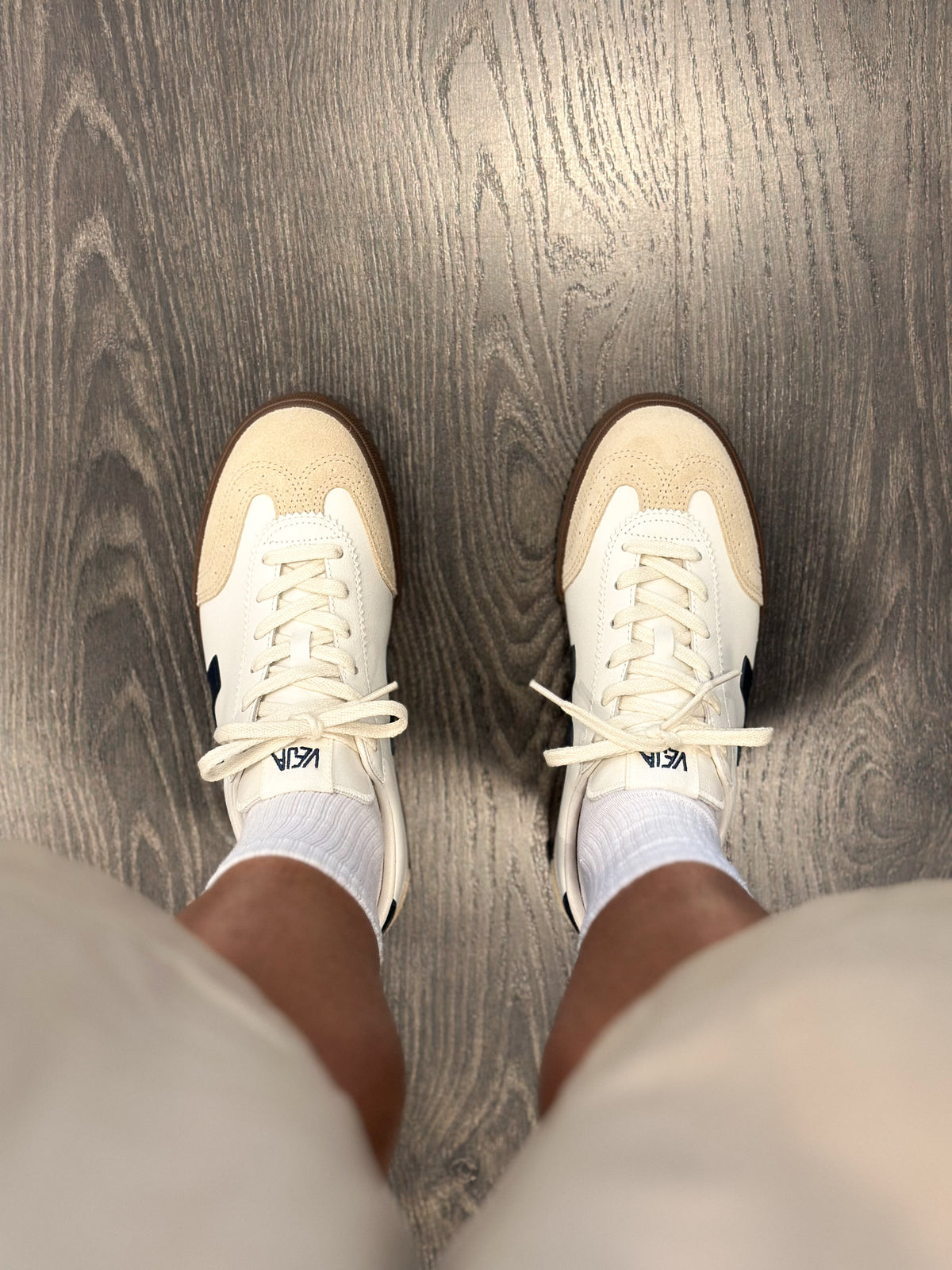 VEJA Sapatilhas volley leather white nautico bark