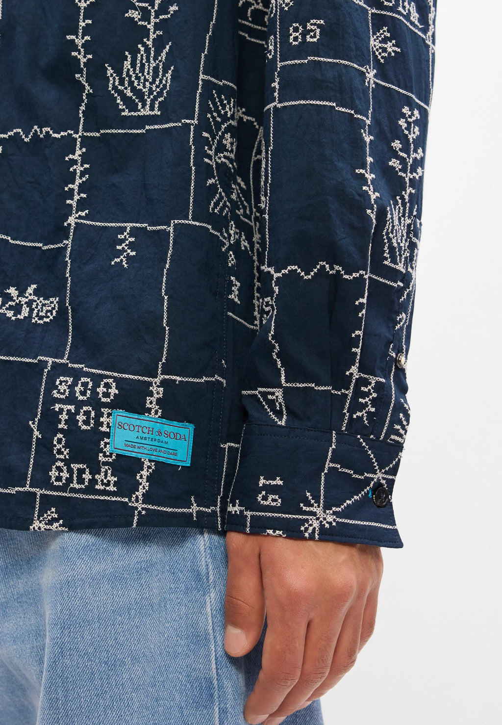 SCOTCH&SODA Camisa bordada de corte descontraido