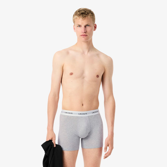 LACOSTE Pack de 3 Boxers de algodão elástico
