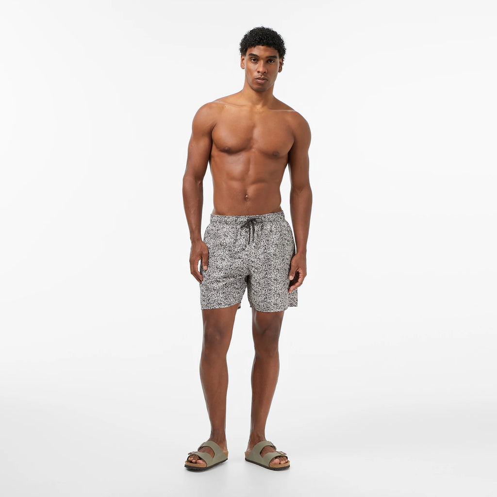 LACOSTE Calções de banho com estampado de comprimento médio