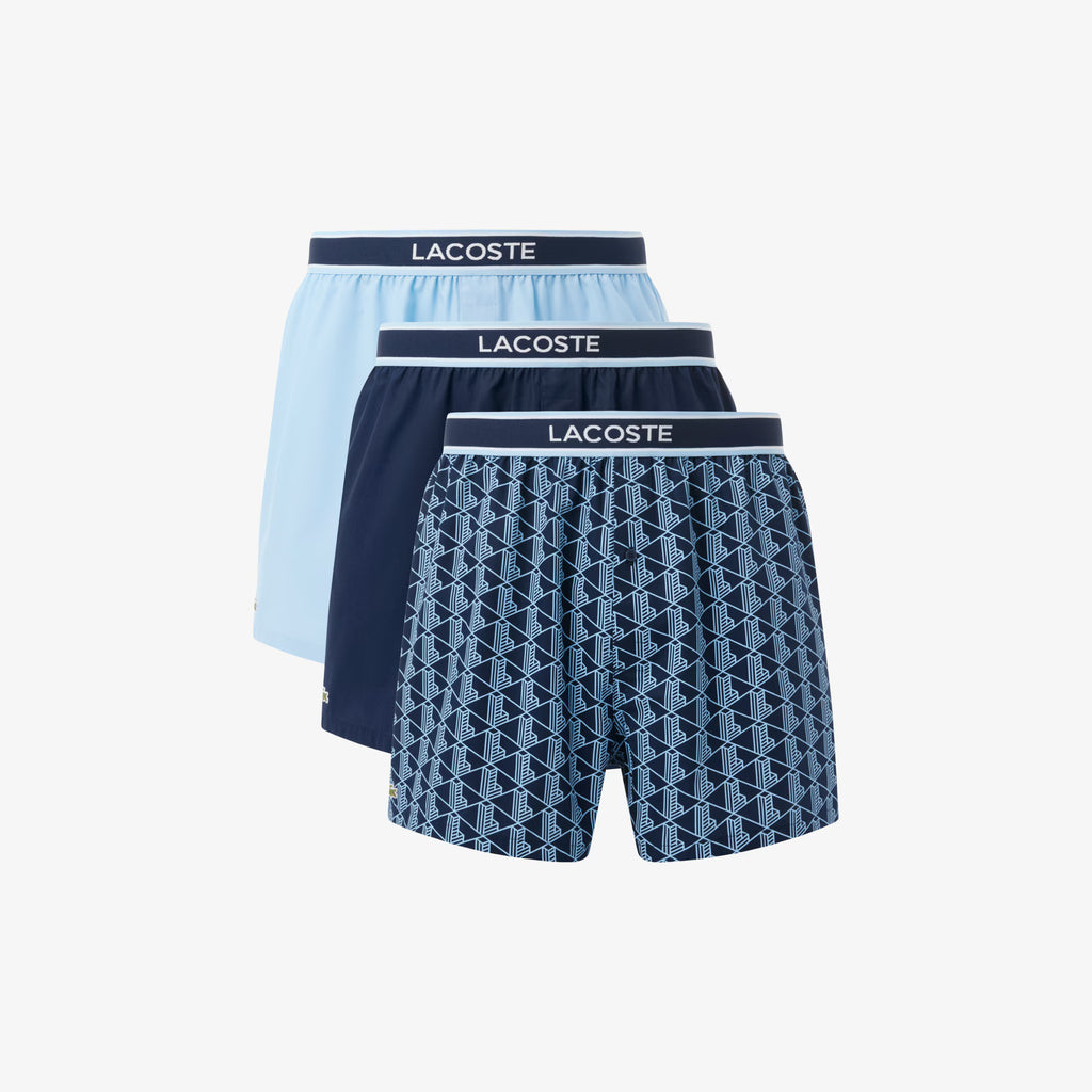 LACOSTE Pack de 3 boxers de popelina de algodão - CARISMAstore