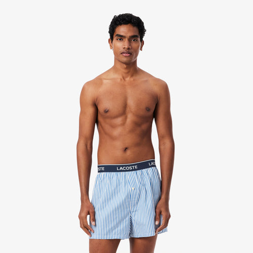 LACOSTE Pack de 3 boxers de popelina de algodão