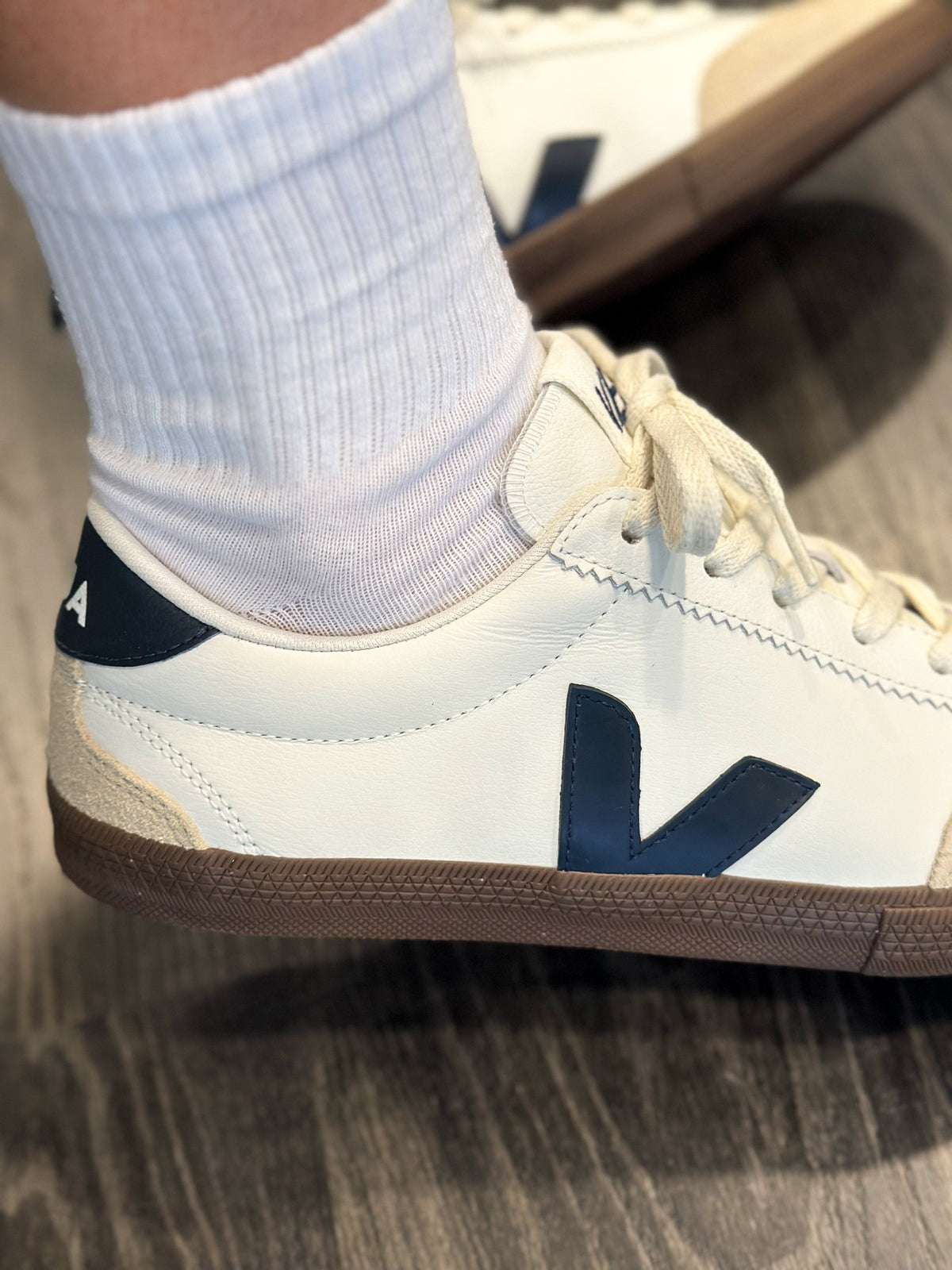 VEJA Sapatilhas volley leather white nautico bark