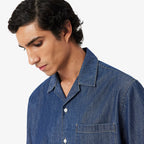 LACOSTE Camisa de ganga com colarinho Aberto