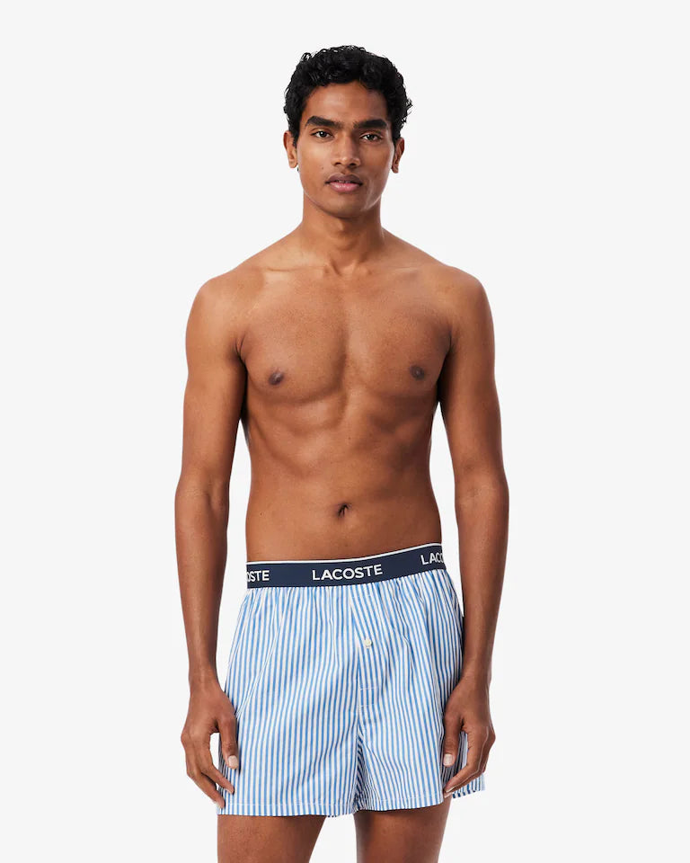 LACOSTE Pack de 3 boxers de popelina de algodão