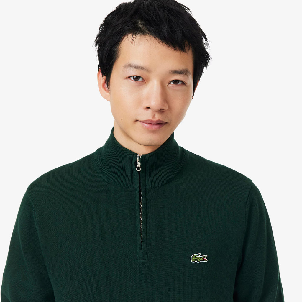 LACOSTE Camisola de gola alta em algodão e com fecho