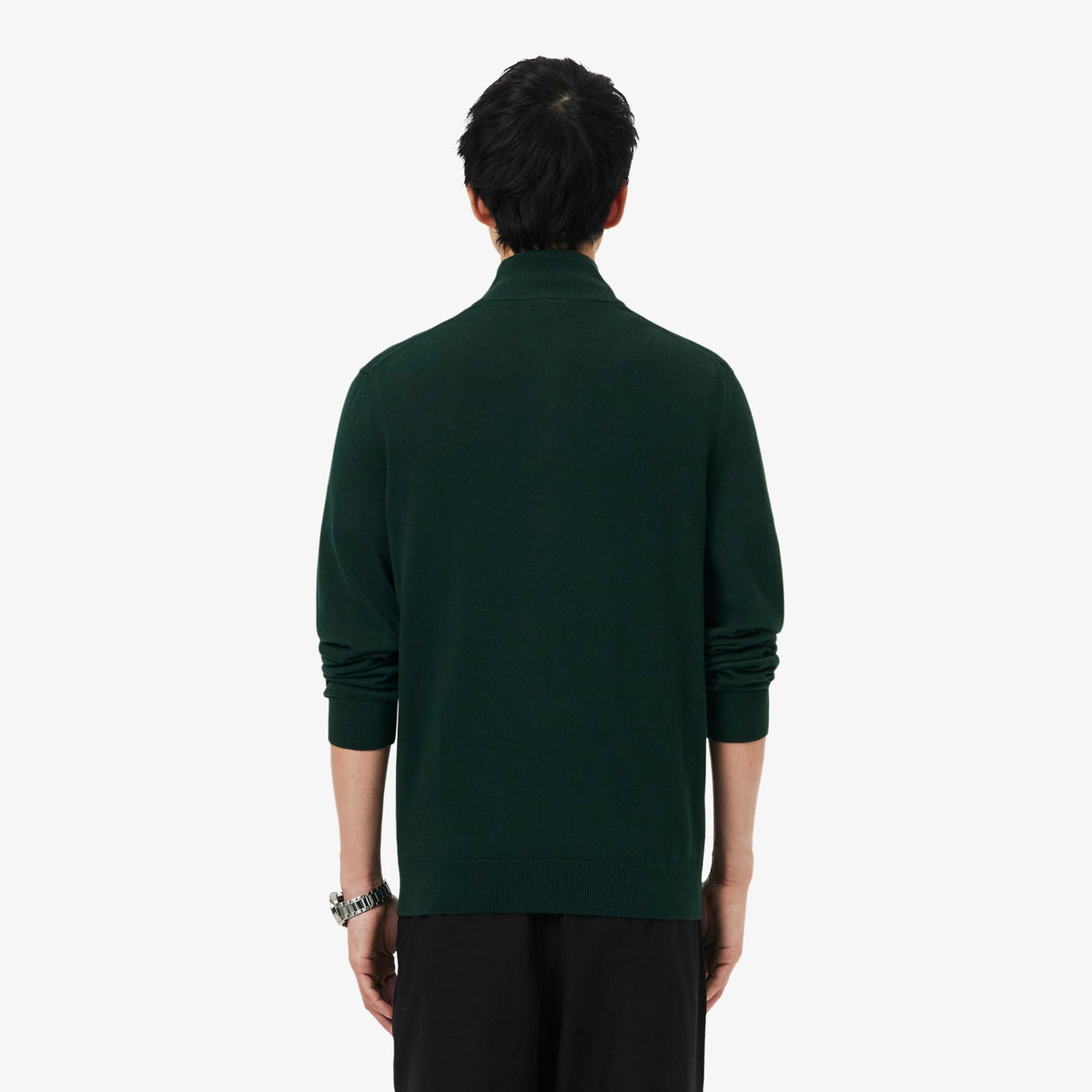 LACOSTE Camisola de gola alta em algodão e com fecho