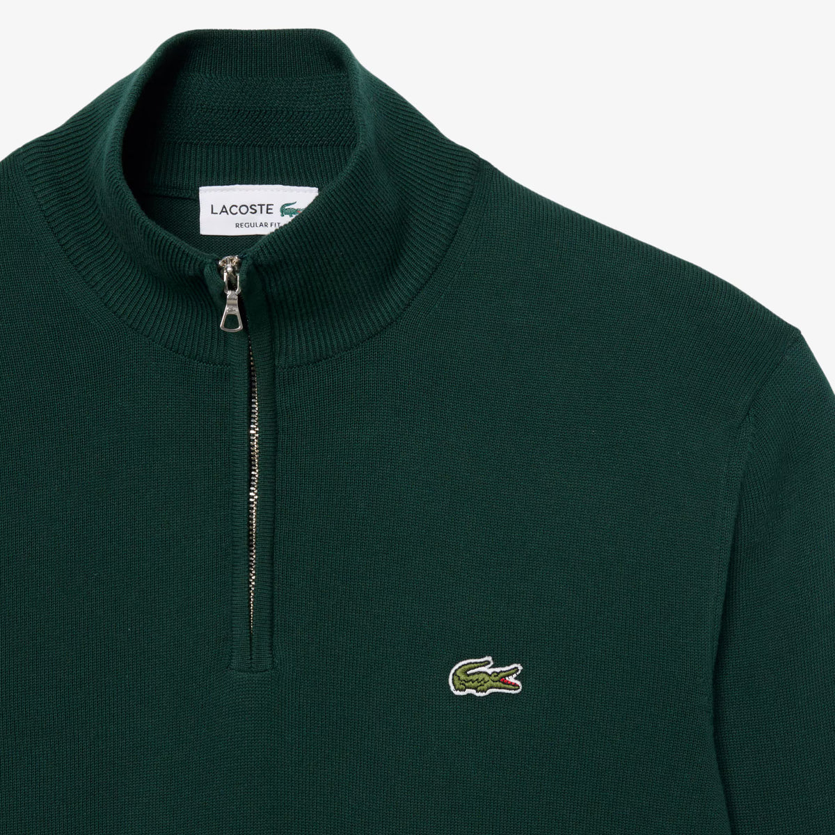 LACOSTE Camisola de gola alta em algodão e com fecho