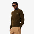 LACOSTE Camisola de malha e de lã cardada com decote redondo