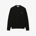 LACOSTE Camisola de malha e de lã cardada com decote redondo