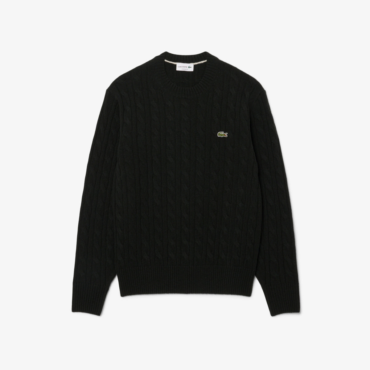 LACOSTE Camisola de malha e de lã cardada com decote redondo