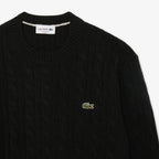 LACOSTE Camisola de malha e de lã cardada com decote redondo