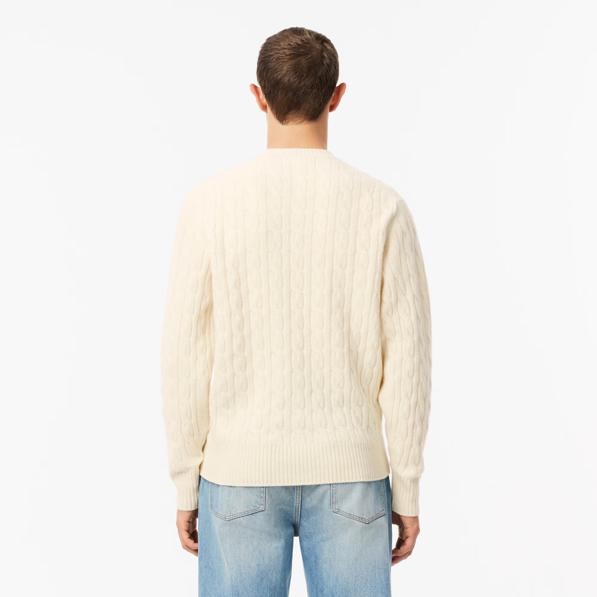 LACOSTE Camisola de malha e de lã cardada com decote redondo - CARISMAstore