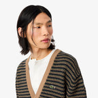 LACOSTE Cardigan de malha texturizada relaxed fit