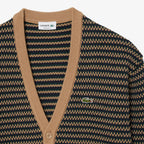 LACOSTE Cardigan de malha texturizada relaxed fit