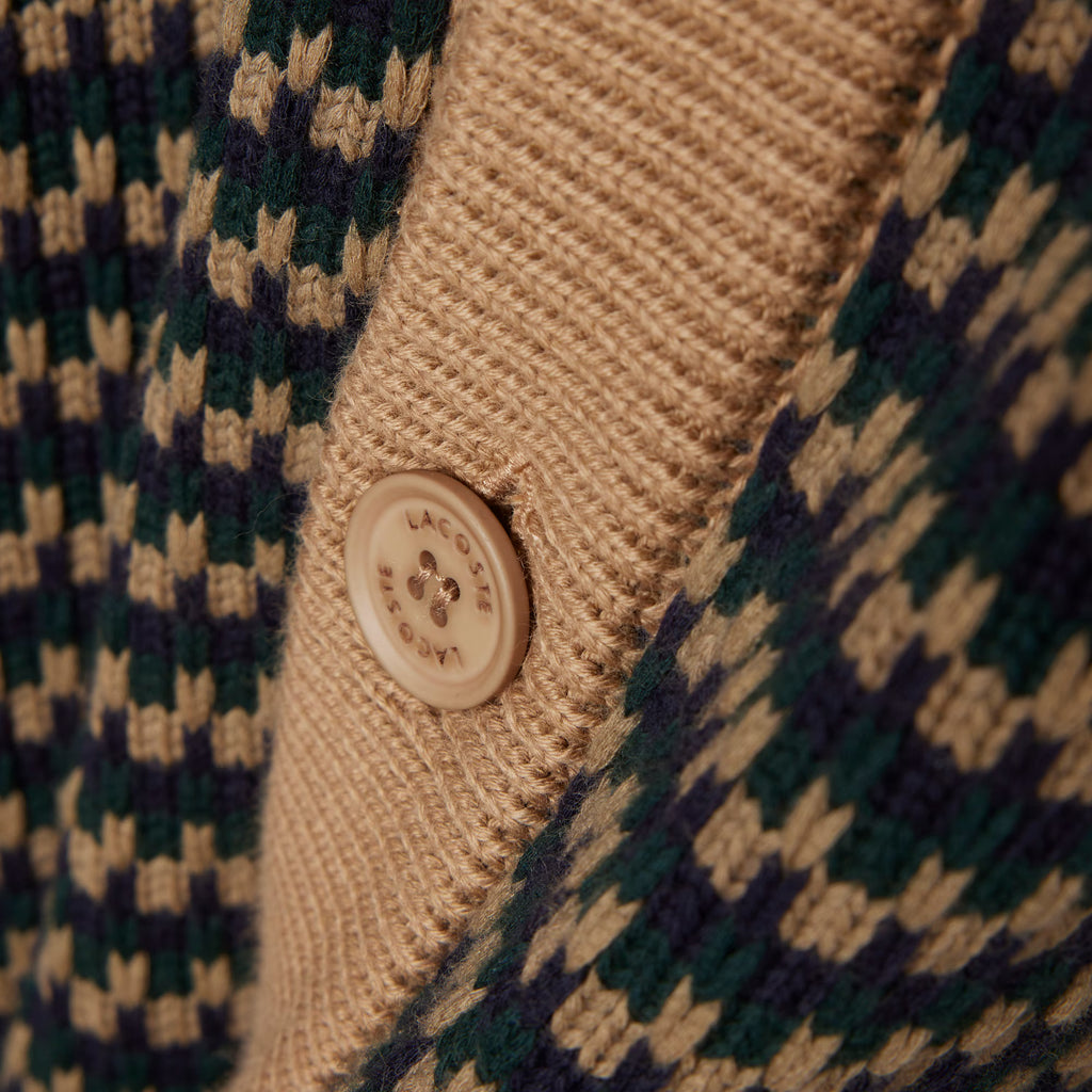 LACOSTE Cardigan de malha texturizada relaxed fit
