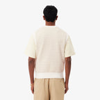 LACOSTE Colete em malha jacquard listrado