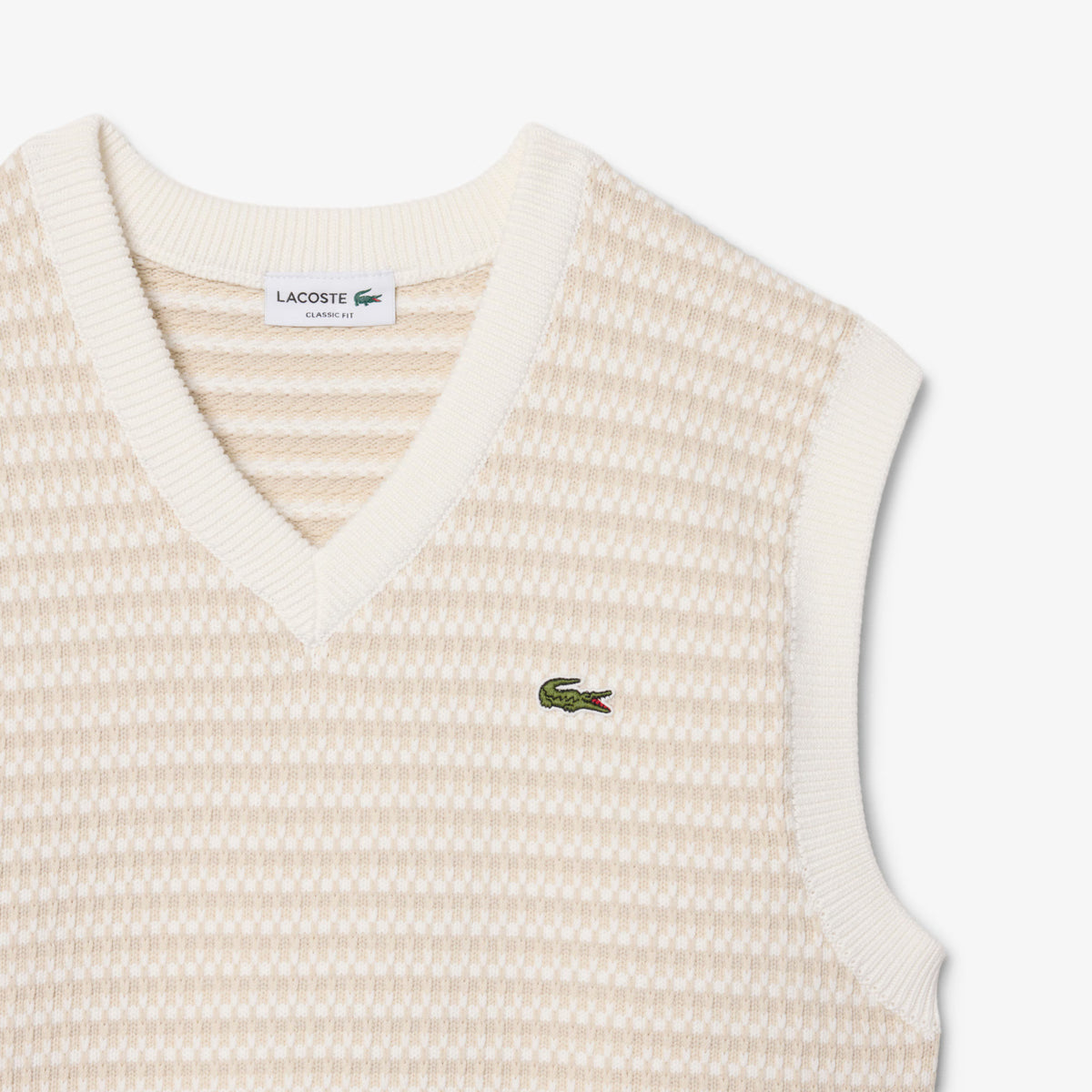 LACOSTE Colete em malha jacquard listrado