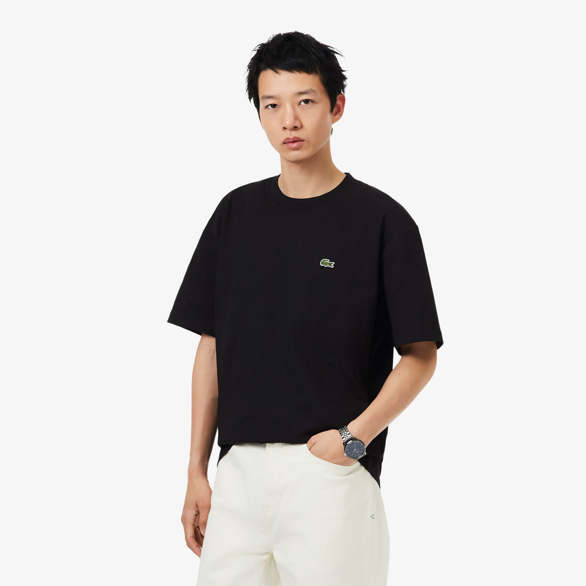 LACOSTE T-shirt em jersey de algodão grosso