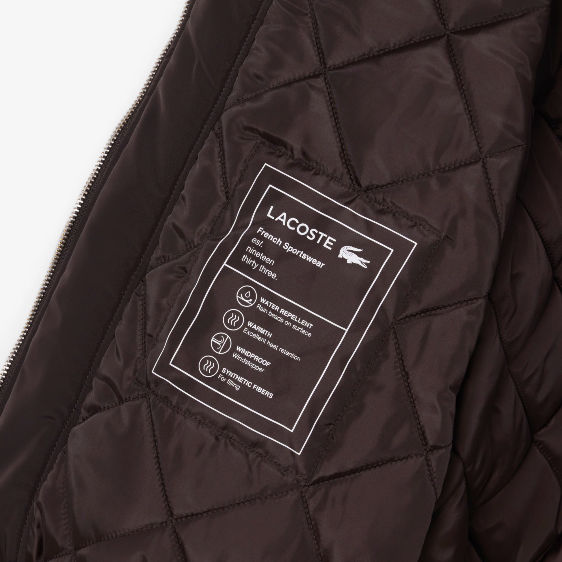 LACOSTE Blusão de aviador impermeável com emblema - CARISMAstore