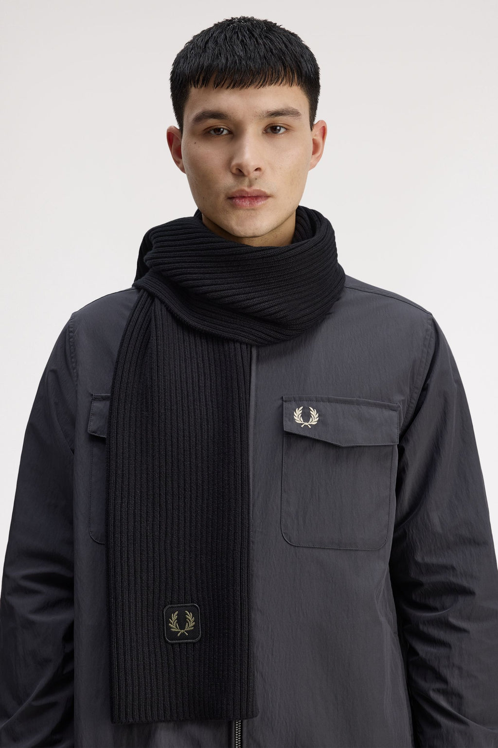 FRED PERRY Cachecol canelado em algodão